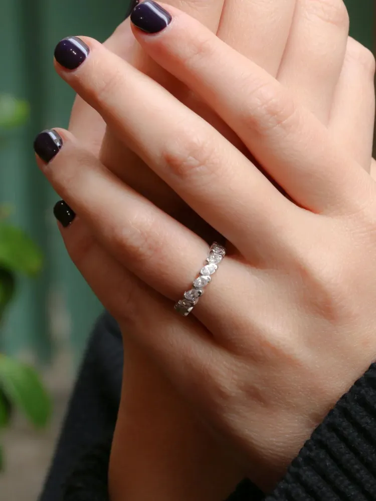 Сватбена халка Американски диаманти navette 2.55 ct