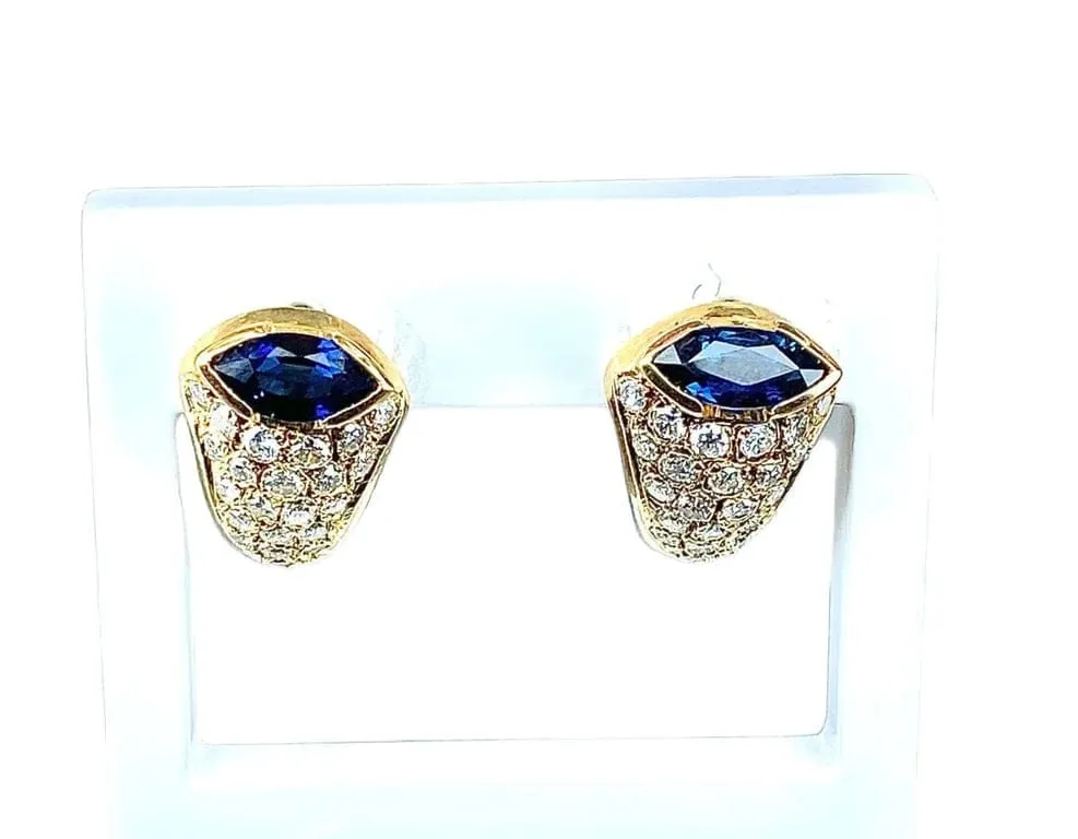 Диамантени обеци Navette Sapphire