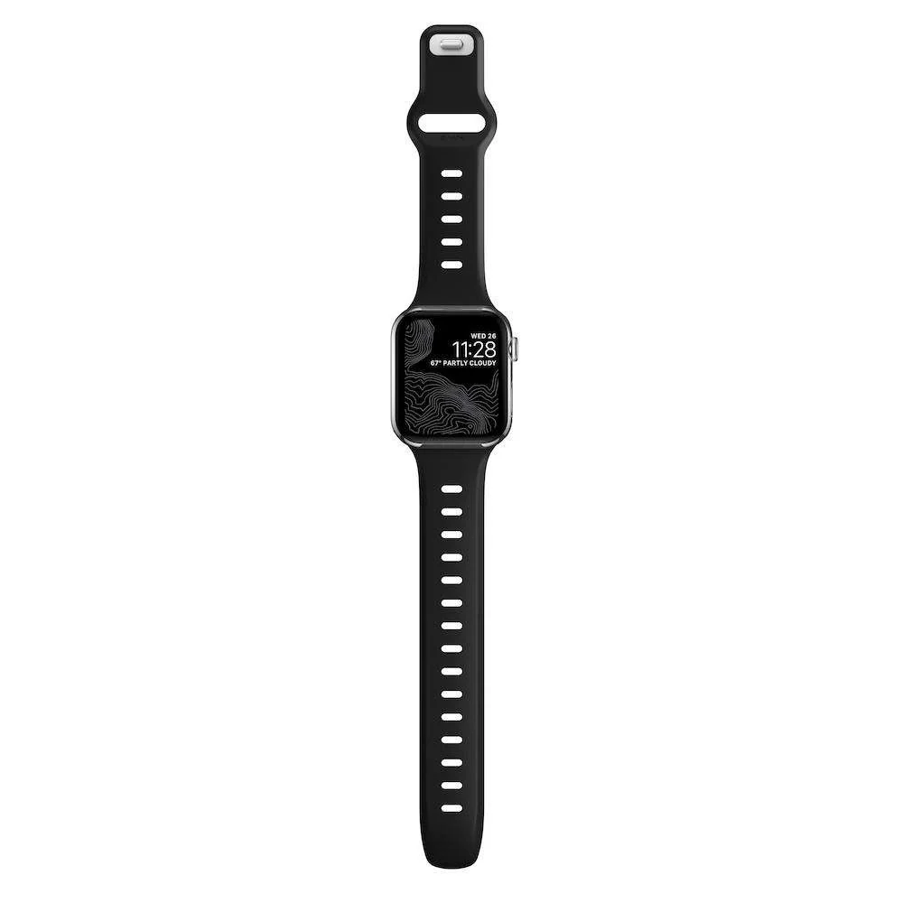 Каишка от Nomad - Черна силиконова Sport Slim Strap (42,44,45 мм)