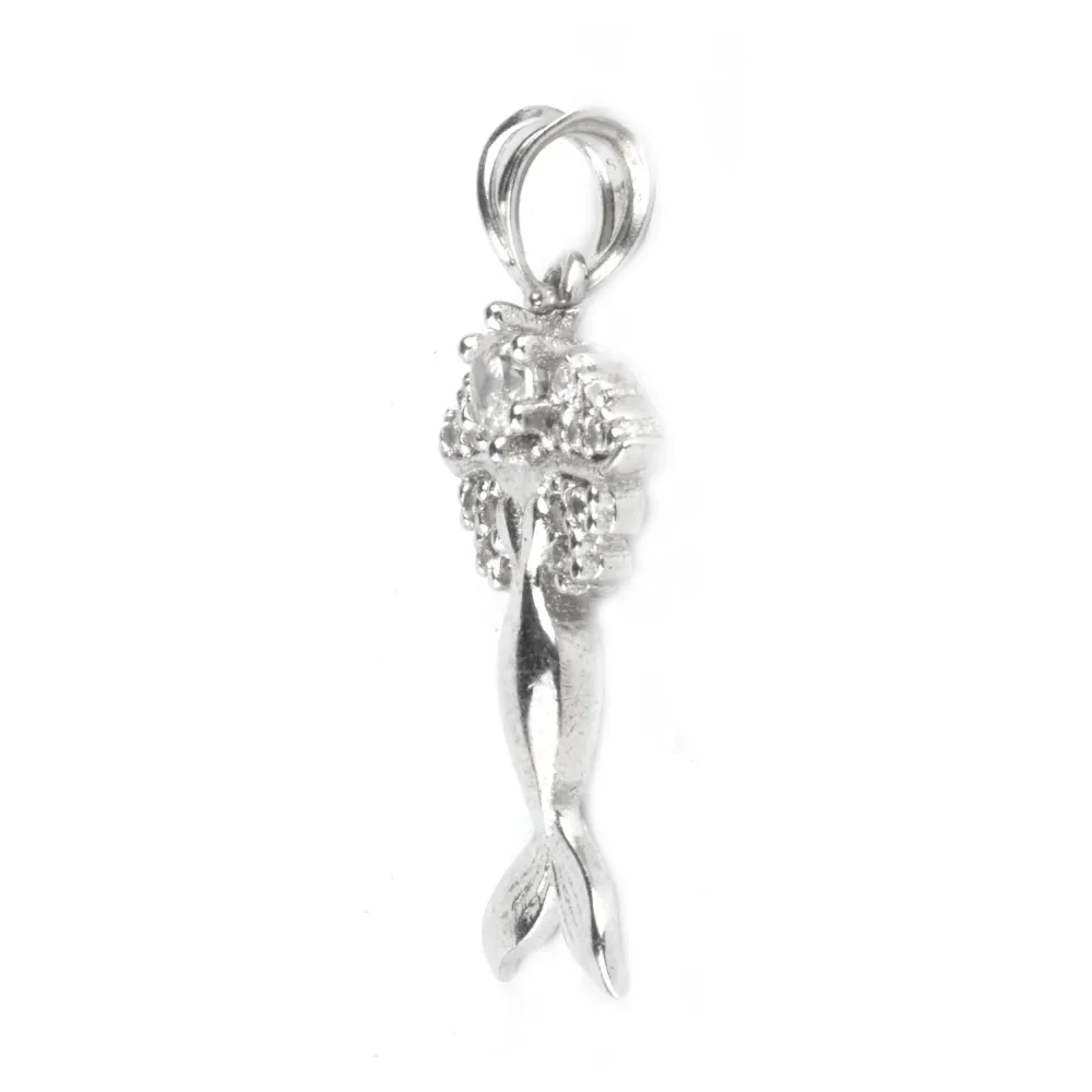 Pandantiv Sirena cu Pietre, Argint 925, 2.5 x 1 cm