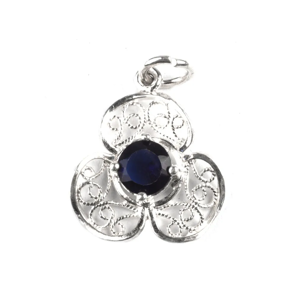 Pandantiv Trandafir cu Piatra, Argint 925, 2.5 x 1.5 cm