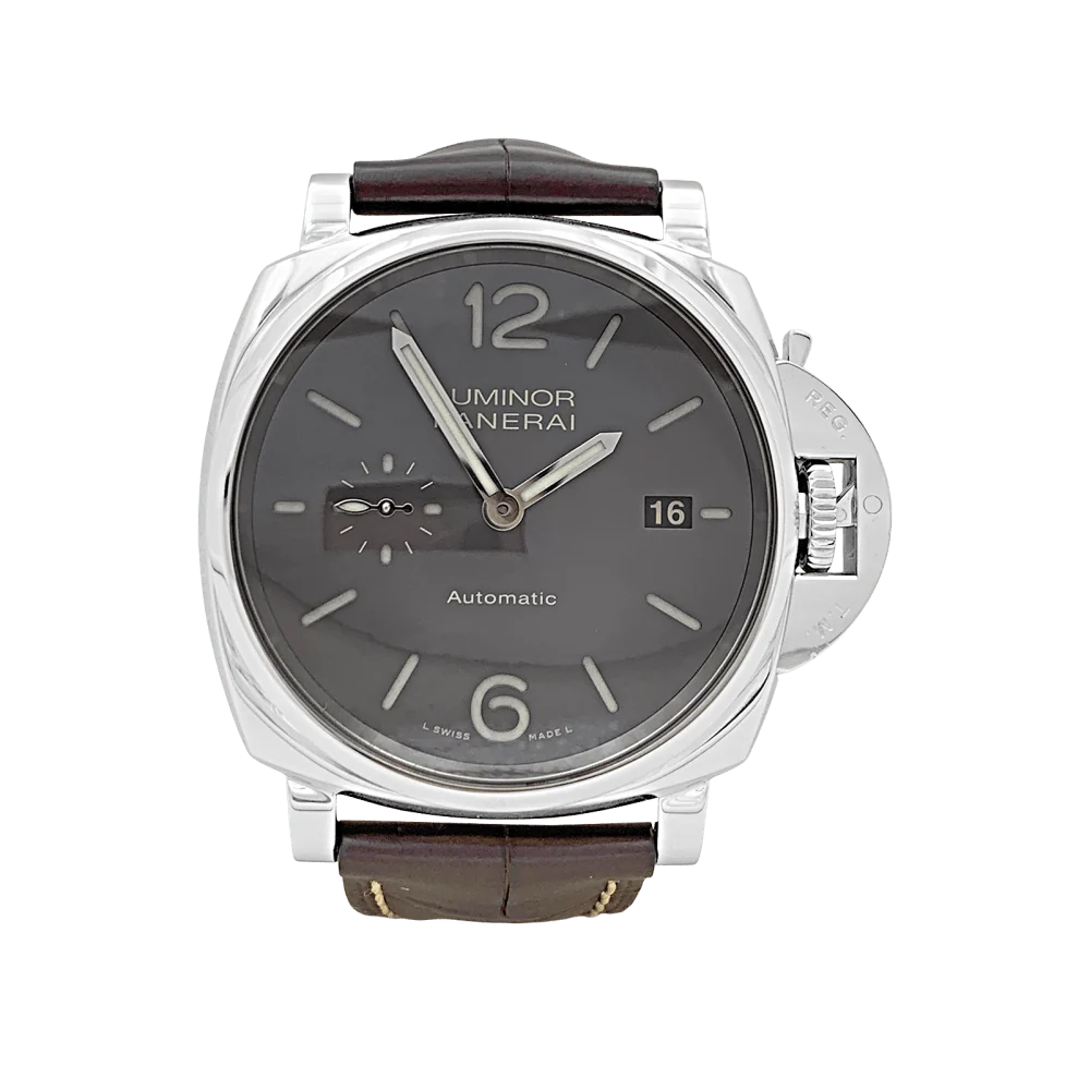 Часовник "Panerai Luminor Due", стомана, кожа.