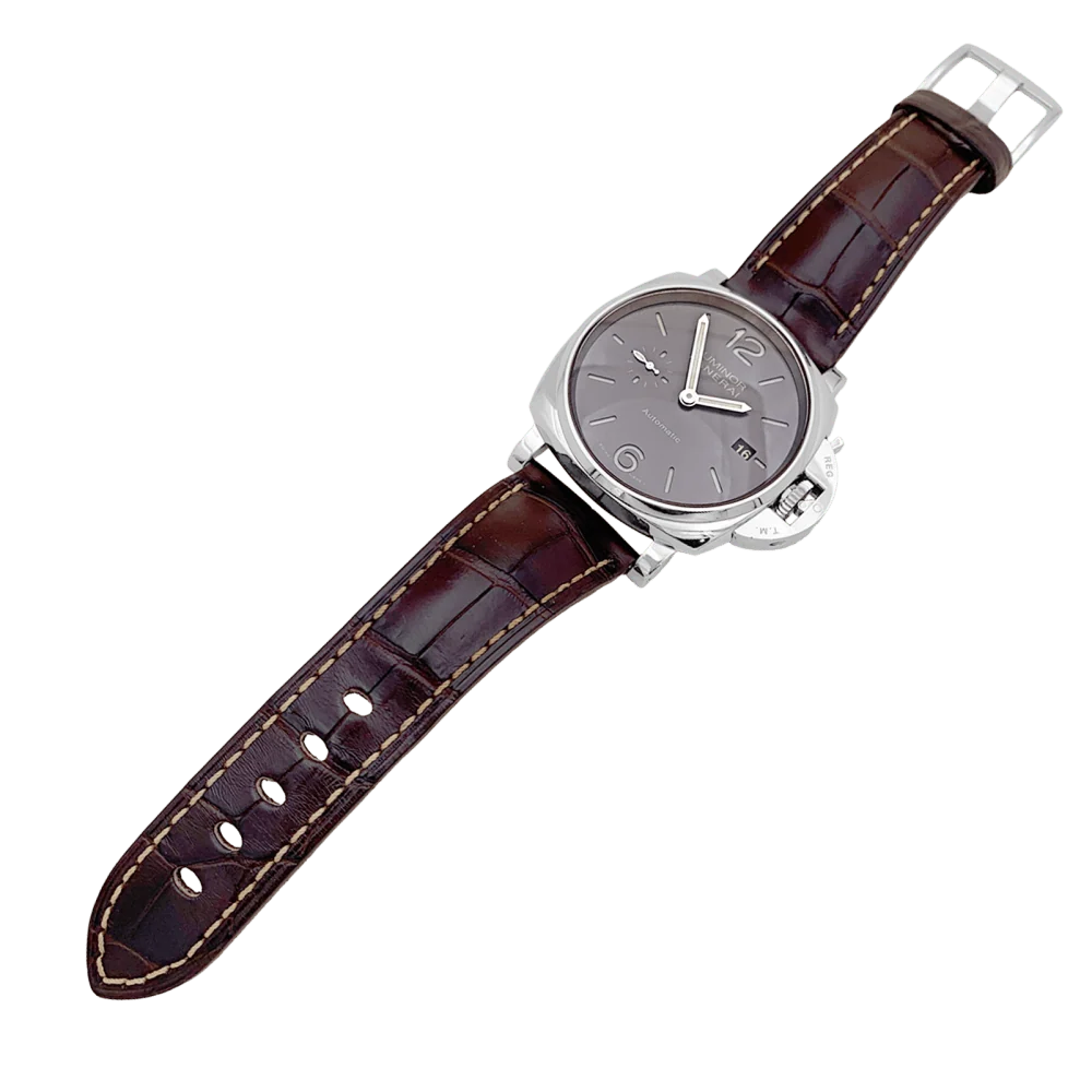Часовник "Panerai Luminor Due", стомана, кожа.