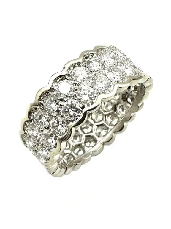 OJ PERRIN. Пръстен от бяло злато, Платина и диаманти 3.20ct