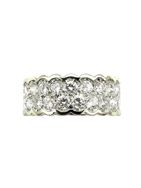 OJ PERRIN. Пръстен от бяло злато, Платина и диаманти 3.20ct