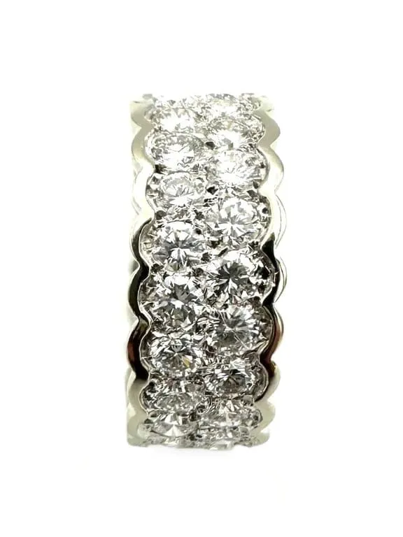OJ PERRIN. Пръстен от бяло злато, Платина и диаманти 3.20ct