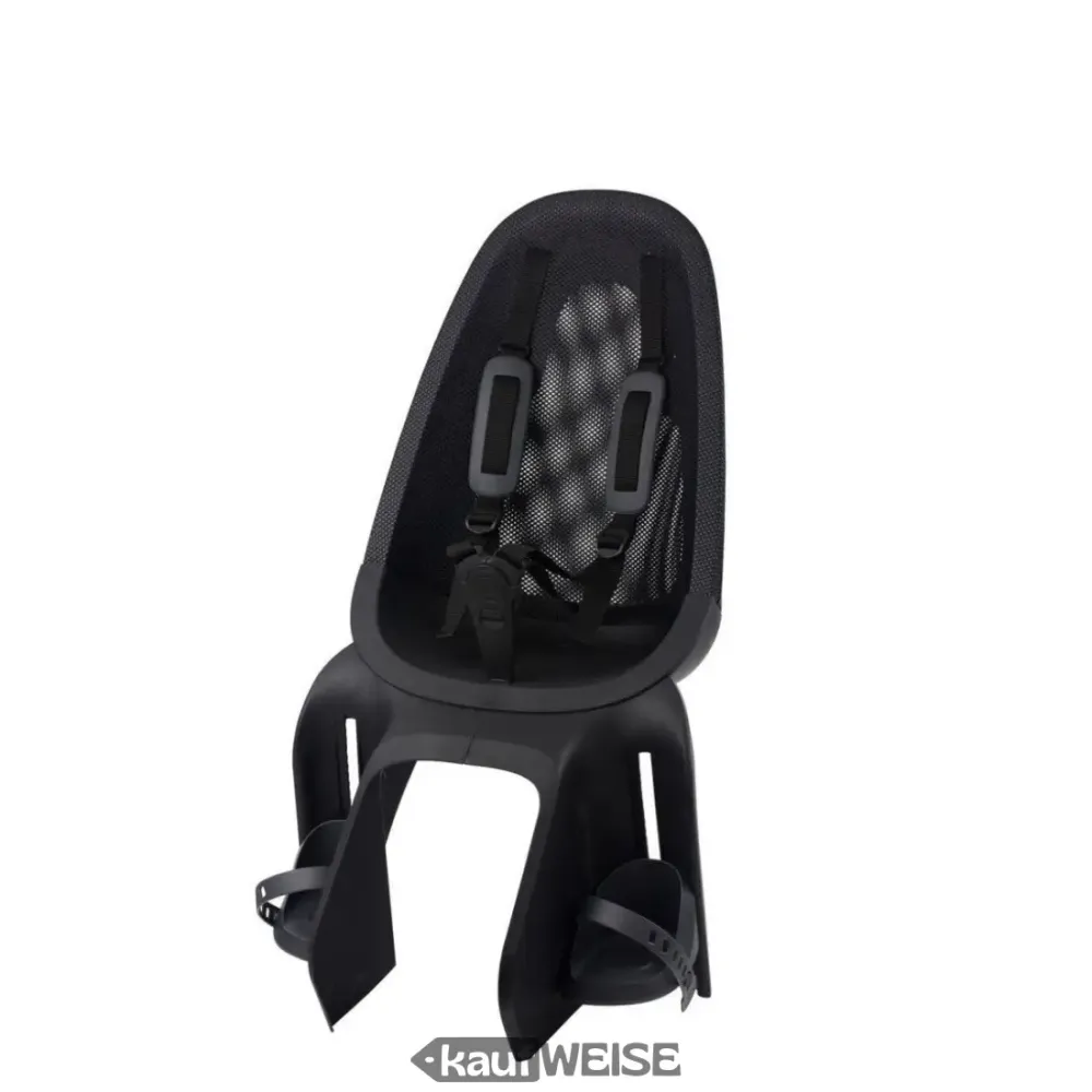Детска седалка за велосипед Qibbel Air Maxi - черна, багажник, 22 кг