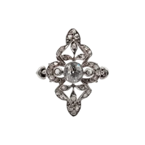 Пръстен марquise Art Deco от Платина, диамант стар шлиф 0,45 ct