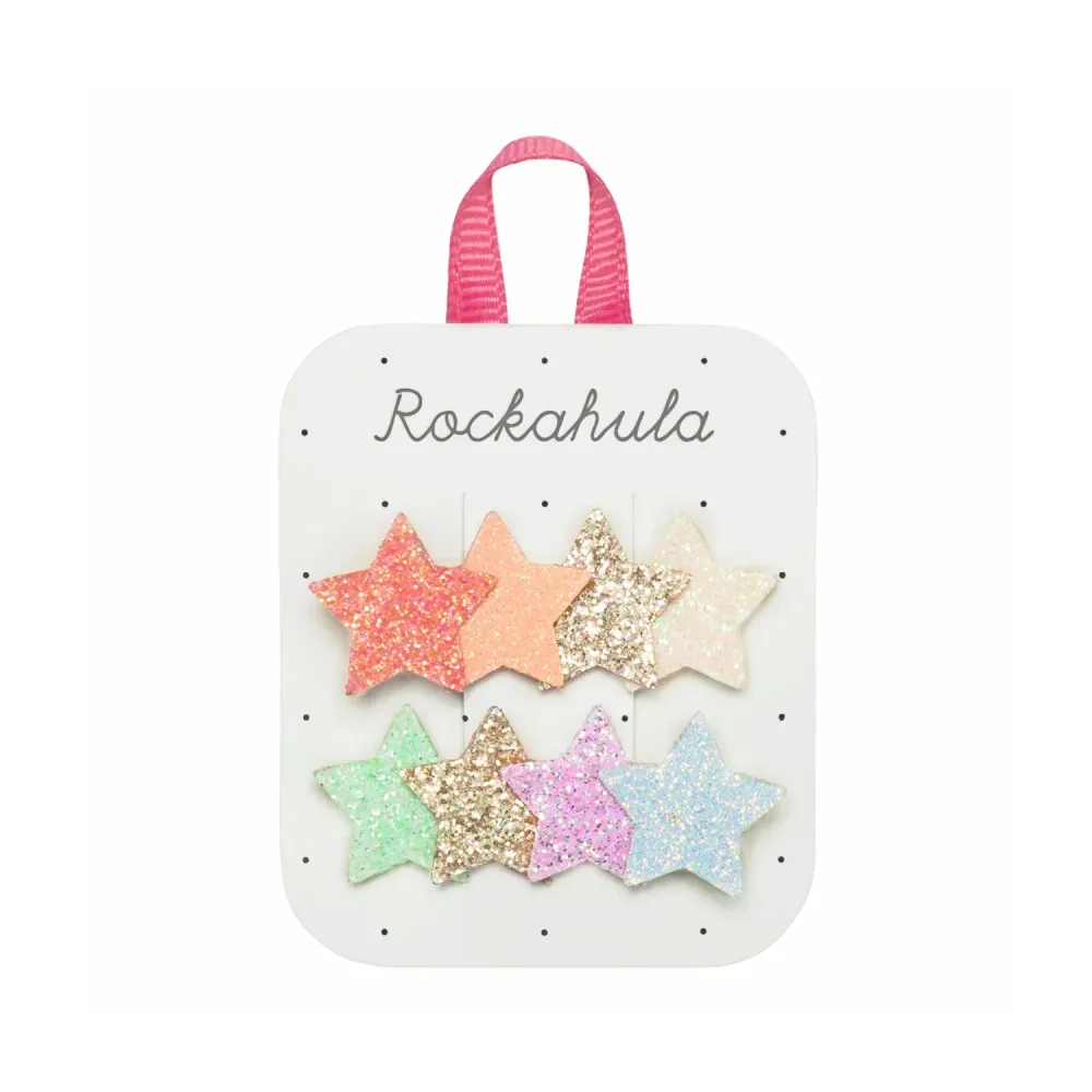 Rockahula клипсове за коса за момичета дъга блестяща звезда