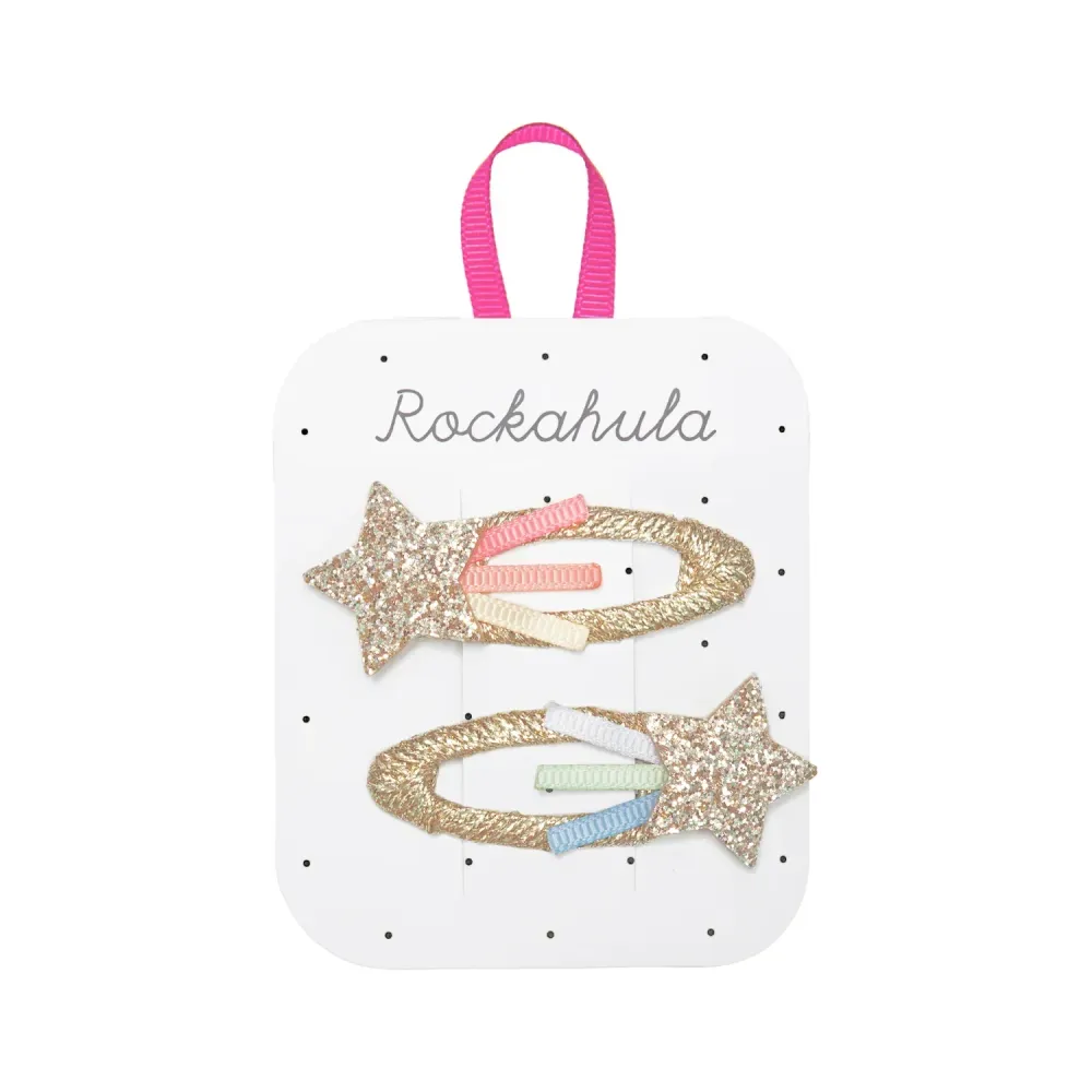 Rockahula Клипси за коса за момичета дъга падаща звезда