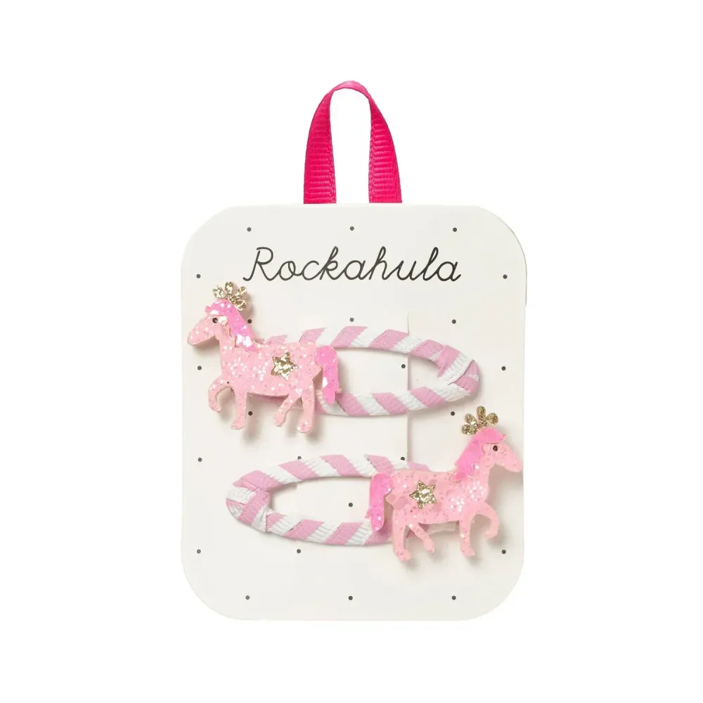 Rockahula клипсове за коса за момичета розови ресни