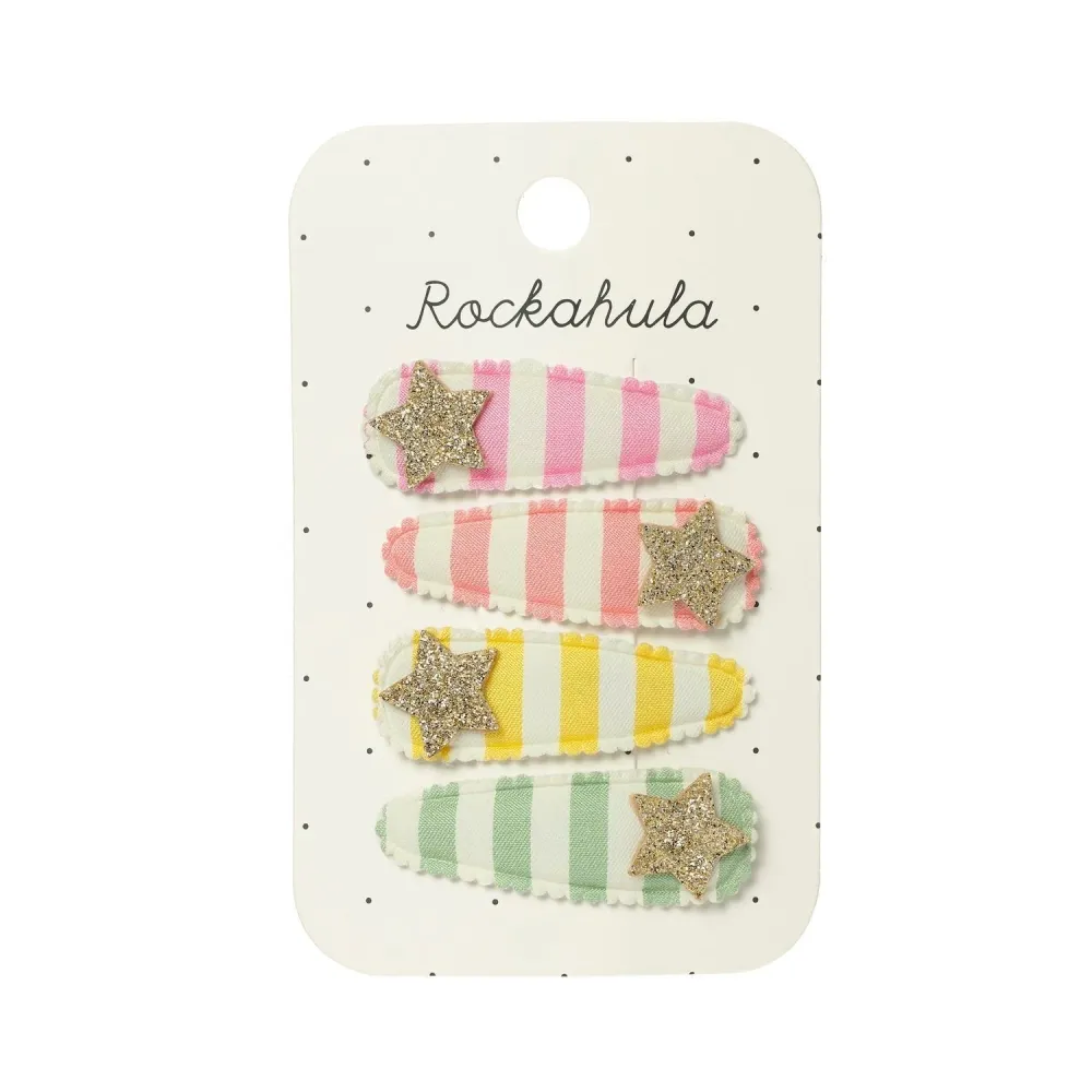 Rockahula щипки за коса за момичета текстил Stripy Star