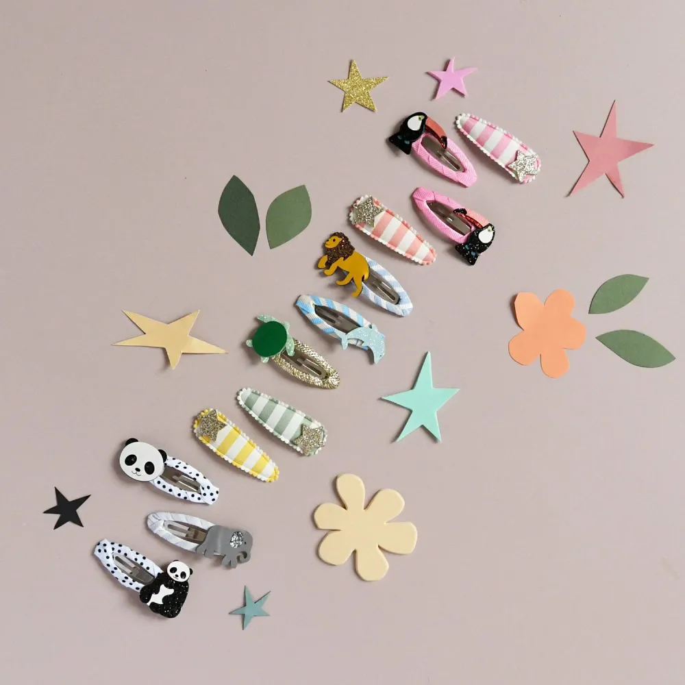 Rockahula щипки за коса за момичета текстил Stripy Star