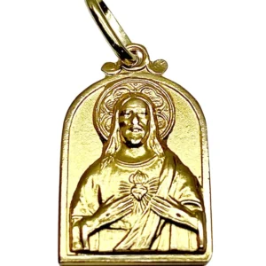 Жълт златен медал Sacred Heart / Дева Мария на детето