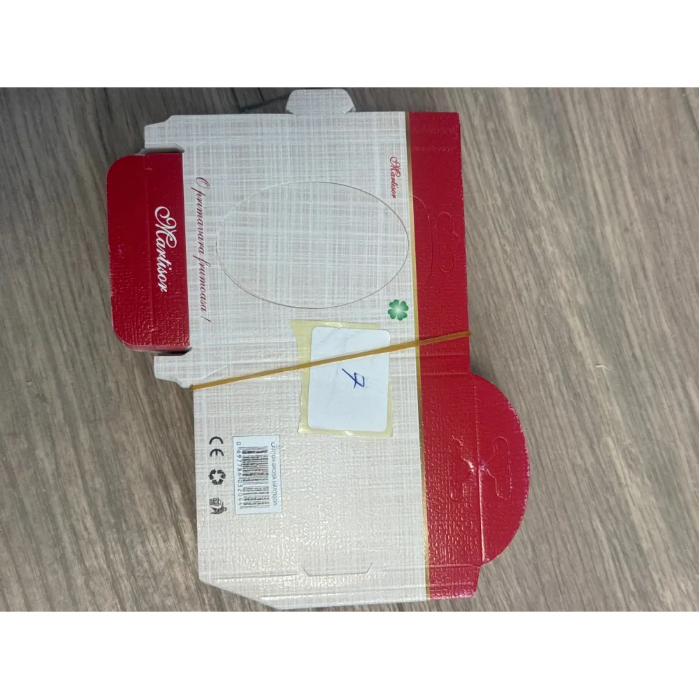 Set 100 Bucati Ambalaj Brosa, decupaj oval, Model Crem rosu