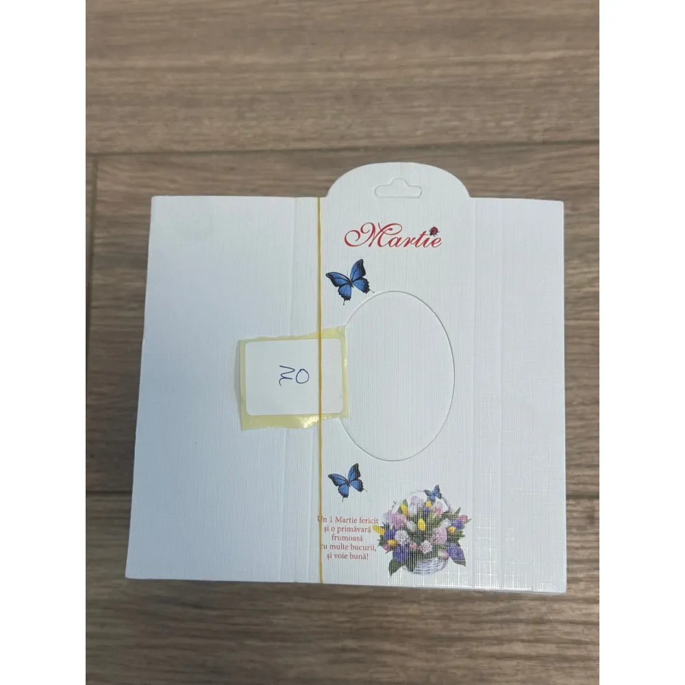 Set 100 Bucati Ambalaje de Carton pentru Martisoare, Vivimall, Cutii Brosa, Model Flori Cos