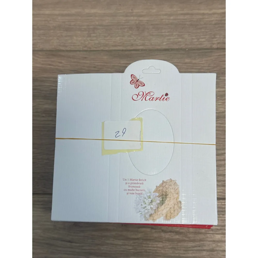 Set 100 Bucati Ambalaje de Carton pentru Martisoare, Vivimall, Cutii Brosa, Model Ghiocei Cos