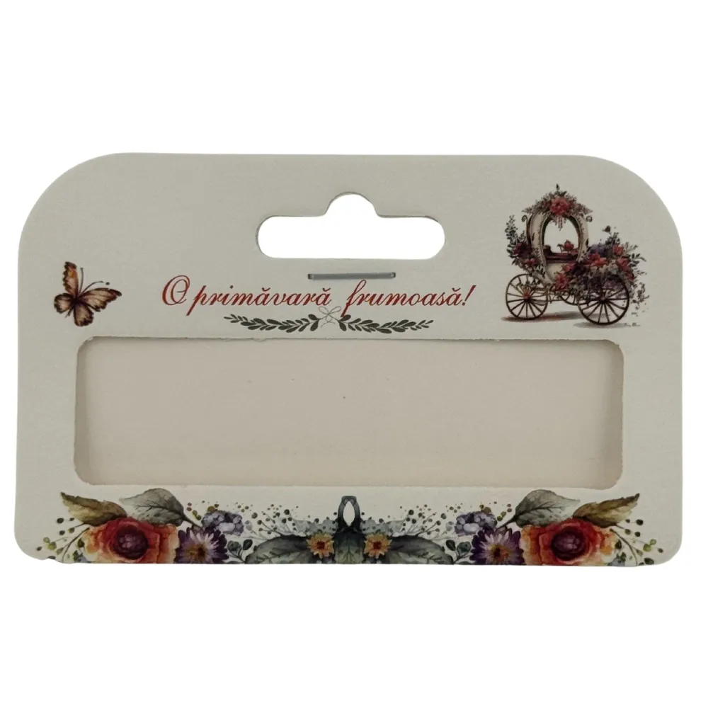 Set 100 Bucati Ambalaje de Carton pentru Martisor, Vivimall, Cutii Bratara, Model Caleasca