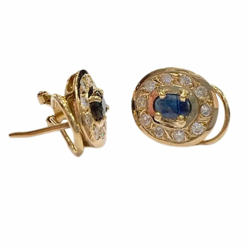 Съвременни дизайнерски висулки siglo xx от 18 kt злато с диаманти и зафири