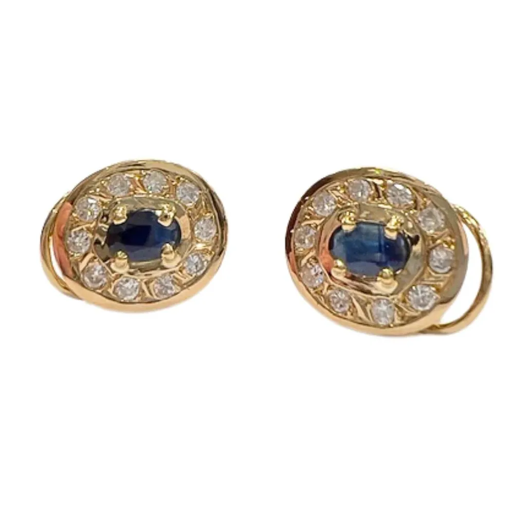Съвременни дизайнерски висулки siglo xx от 18 kt злато с диаманти и зафири