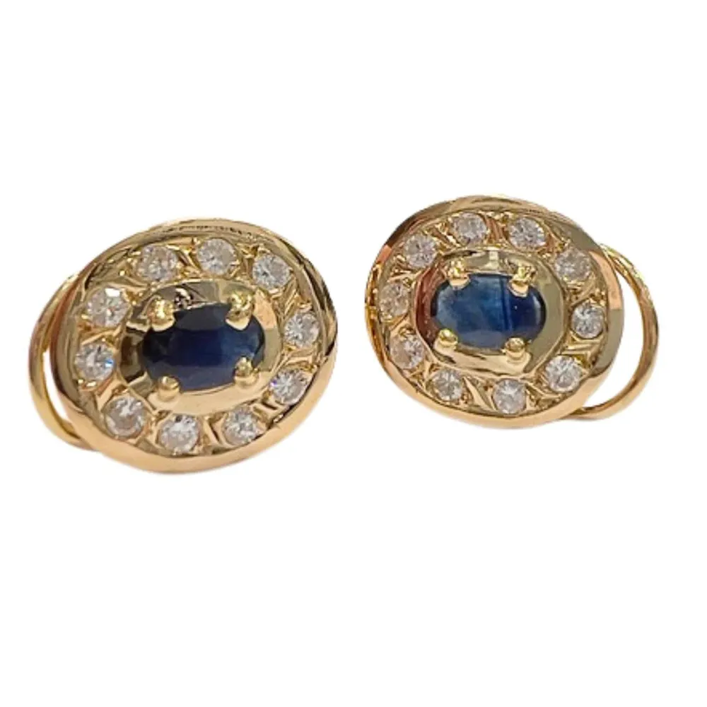 Съвременни дизайнерски висулки siglo xx от 18 kt злато с диаманти и зафири