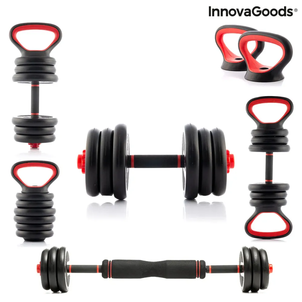 6 в 1 Регулируем Комплект за Тежести с Ръководство за Упражнения Sixfit InnovaGoods Желязо (След ремонт B)