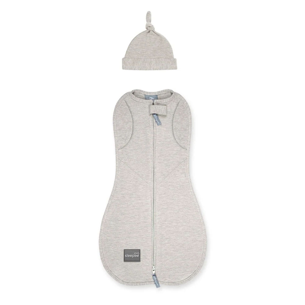 Sleepee бебешко увиване с шапка Second Step увиване с шапка Melange Beige