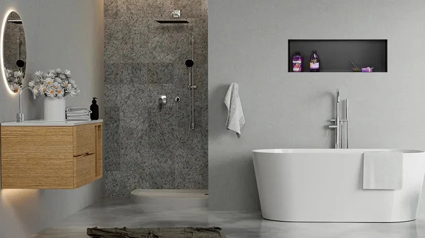 Ниша за вграждане WALL-BOX No Rim Black - черен мат